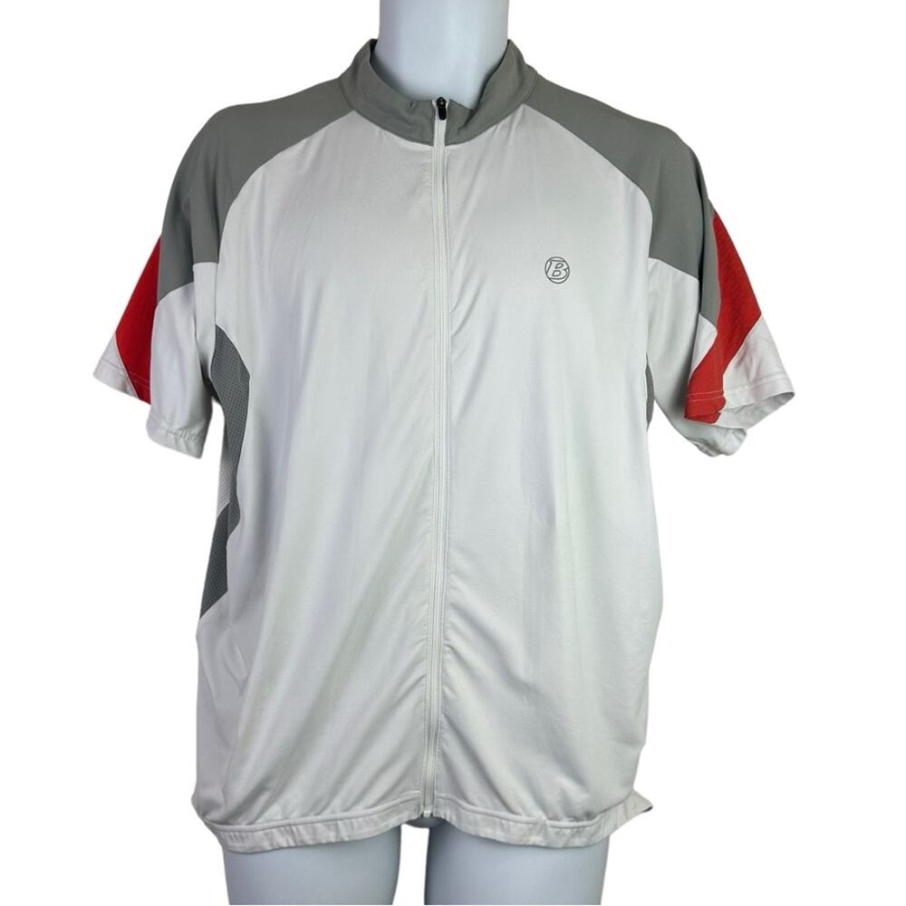 Mens Bontrager Cycling Jersey Shirt Top Size XL White Red Gray